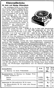 Kleinmessbrücke ; AEG Radios Allg. (ID = 1420895) Equipment