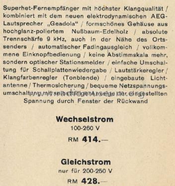 Super-Geador GL; AEG Radios Allg. (ID = 1273879) Radio