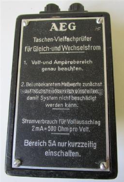 Taschen-Vielfachprüfer für Gleich- und Wechselstrom 5 - 500 V , 5 mA - 5 A; AEG Radios Allg. (ID = 2106145) Equipment