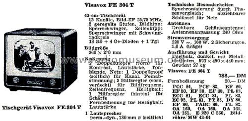 Visavox FE304T; AEG Radios Allg. (ID = 2648481) Televisión