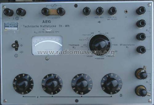 Widerstands-Messbrücke Meßbrücke Th-Wh; AEG Radios Allg. (ID = 222654) Ausrüstung