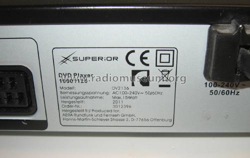 Superior DVD Player 10001120 DV2136 Order-Nr.: 3012396; AERA Rundfunk- und (ID = 2857654) R-Player