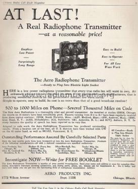 Radiophone Transmitter ; Aero Products Inc.; (ID = 1515486) Amateur-T