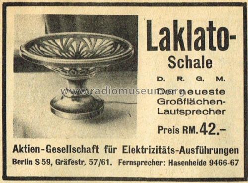 Laklato-Schale ; AG für (ID = 2256716) Lautspr.-K