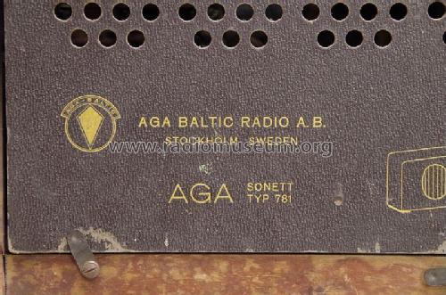 Sonett 781; AGA and Aga-Baltic (ID = 1786675) Radio