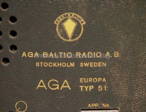 Europa 51; AGA and Aga-Baltic (ID = 139717) Radio