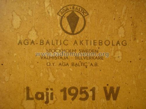 Laji 1951 W; Aga, Helsinki - see (ID = 3006433) Radio