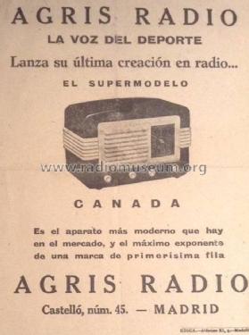 Canadá ; Agris; Madrid (ID = 2165682) Radio