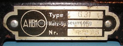 Röhrengleichrichter G31; Ahemo-Werkstätten; (ID = 392037) Strom-V