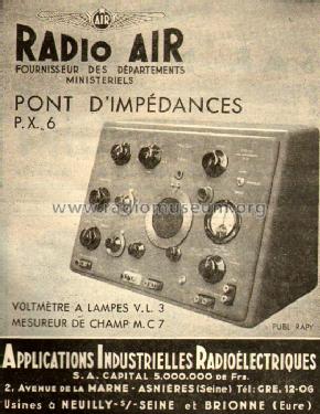 Pont d'impédances P.X.6; Radio-AIR A.I.R.; (ID = 540326) Equipment