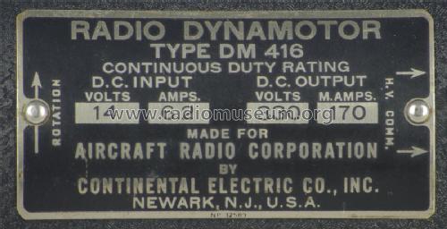 DM-416 Dynamotor ; Aircraft Radio (ID = 1598559) Military