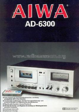 Stereo Cassette Deck AD-6300; Aiwa Co. Ltd.; Tokyo (ID = 580556) R-Player