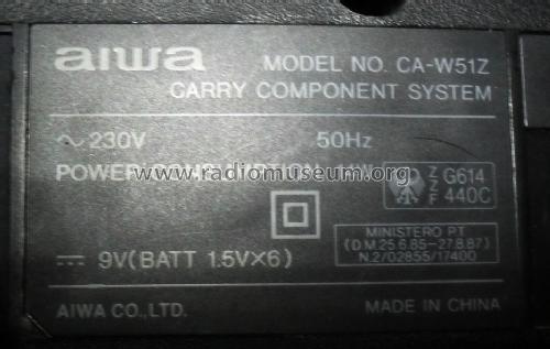 Carry Component System CA-W51Z; Aiwa Co. Ltd.; Tokyo (ID = 1560602) Radio