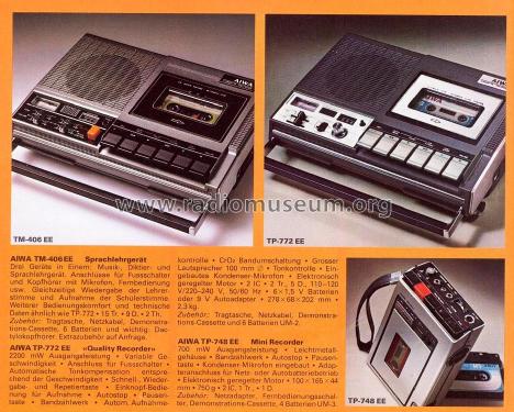 Cassette Recorder TP-772EE; Aiwa Co. Ltd.; Tokyo (ID = 1806632) Ton-Bild