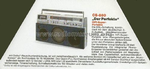 CS-880; Aiwa Co. Ltd.; Tokyo (ID = 1742617) Radio