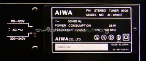 FM Stereo Tuner AT-9700; Aiwa Co. Ltd.; Tokyo (ID = 1860303) Radio