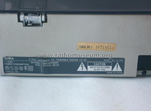Full Automatic D.D. Turntable System LX-50 E; Aiwa Co. Ltd.; Tokyo (ID = 1982230) Reg-Riprod
