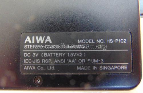 Stereo Cassette Player HS-P102; Aiwa Co. Ltd.; Tokyo (ID = 2738447) R-Player