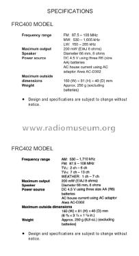 Radio Receiver FR-C402; Aiwa Co. Ltd.; Tokyo (ID = 1847187) Radio