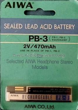 Rechargeable - Sealed Lead-Acid Battery PB-3; Aiwa Co. Ltd.; Tokyo (ID = 2761229) Power-S