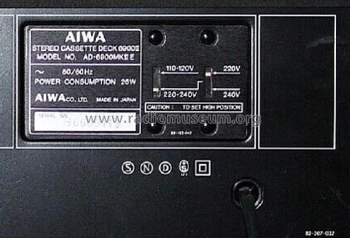 Stereo Cassette Deck AD-6900MkII; Aiwa Co. Ltd.; Tokyo (ID = 2853232) R-Player