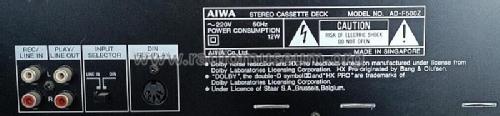 Stereo Cassette Deck AD-F500; Aiwa Co. Ltd.; Tokyo (ID = 2853218) R-Player