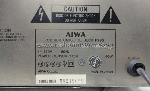 Stereo Cassette Deck AD-F 990 E; Aiwa Co. Ltd.; Tokyo (ID = 1213344) R-Player