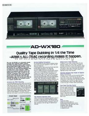 Stereo Cassette Deck AD-WX180; Aiwa Co. Ltd.; Tokyo (ID = 1858349) R-Player