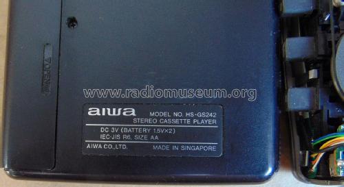 Stereo Cassette Player HS-GS242; Aiwa Co. Ltd.; Tokyo (ID = 2736605) Reg-Riprod