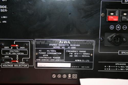 Stereo Cassette-Receiver AF-3090; Aiwa Co. Ltd.; Tokyo (ID = 1230159) Radio