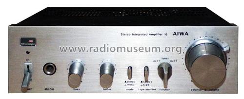 Stereo Integrated Amplifier AA-16; Aiwa Co. Ltd.; Tokyo (ID = 3015607) Ampl/Mixer