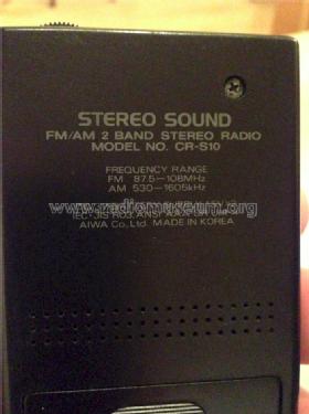 Stereo Sound FM/AM 2 Band Stereo Radio CR-S10; Aiwa Co. Ltd.; Tokyo (ID = 1444074) Radio