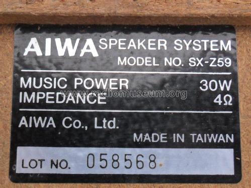 SX-Z59; Aiwa Co. Ltd.; Tokyo (ID = 2061024) Lautspr.-K