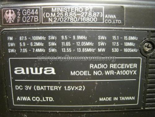 Radio Receiver WR-A100YX; Aiwa Co. Ltd.; Tokyo (ID = 1662086) Radio