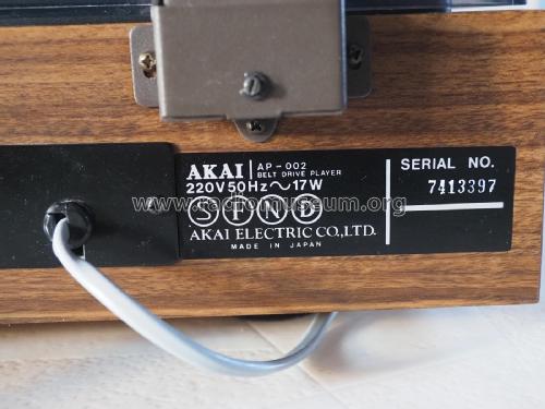 AP-002 ; Akai Electric Co., (ID = 2714472) Ton-Bild