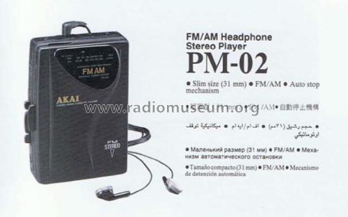 FM/AM Headphone Stereo Player PM-02; Akai Electric Co., (ID = 2982389) Radio