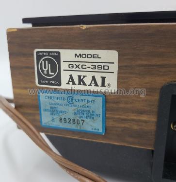 GXC-39D; Akai Electric Co., (ID = 2982367) Ton-Bild