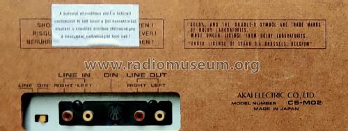 Stereo Cassette Deck CS-M02; Akai Electric Co., (ID = 2603011) R-Player