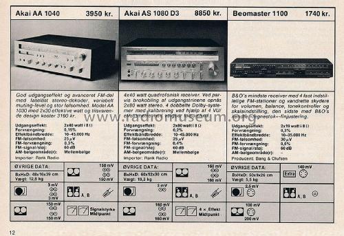 Stereo Receiver AA-1040; Akai Electric Co., (ID = 2804024) Radio