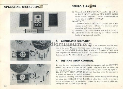 Stereo Tape Deck X-150 D; Akai Electric Co., (ID = 2485416) Reg-Riprod