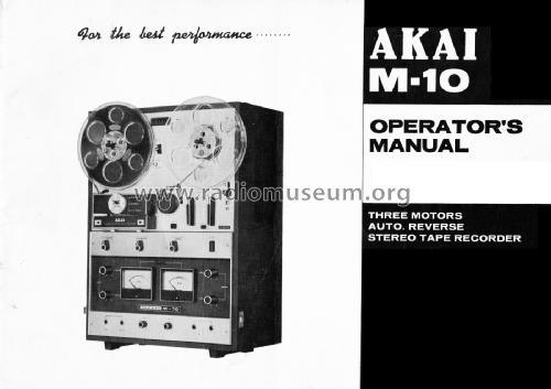 Akai M 10 Reel To Reel Tape Recorder