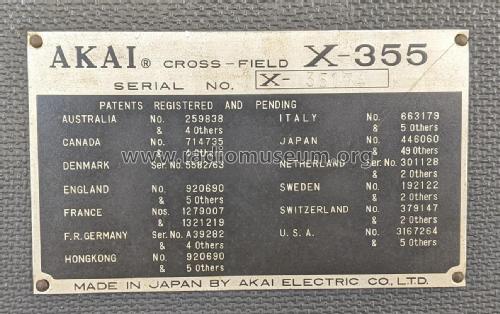 X-355 ; Akai Electric Co., (ID = 2718862) Enrég.-R