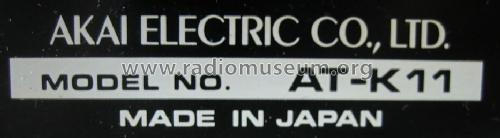 AT-K11; Akai Electric Co., (ID = 661641) Radio