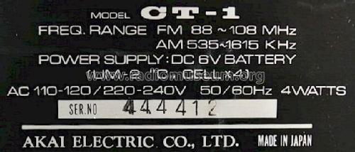 CT-I ; Akai Electric Co., (ID = 1008244) Radio