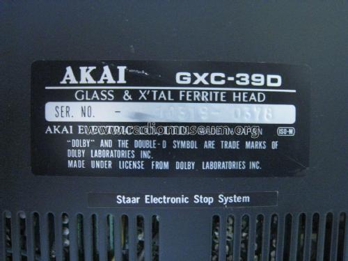 GXC-39D; Akai Electric Co., (ID = 2107559) R-Player
