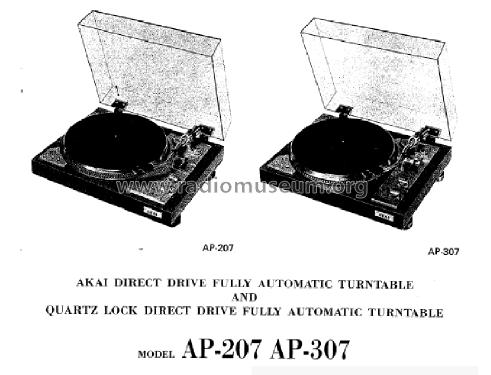 Quartz Lock Direct Drive Fully Automatic Turntable AP-307; Akai Electric Co., (ID = 1691771) Enrég.-R