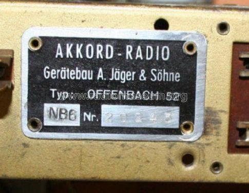 Offenbach 52NB6; Akkord-Radio + (ID = 2385245) Radio