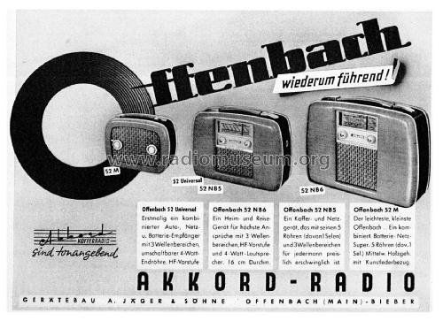 Offenbach 52NB6; Akkord-Radio + (ID = 2720154) Radio