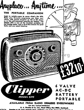Clipper Portable 6P6; Akrad Radio (ID = 2844867) Radio