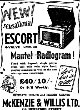 Escort Mantel Radiogram 4G2; Akrad Radio (ID = 3031718) Radio